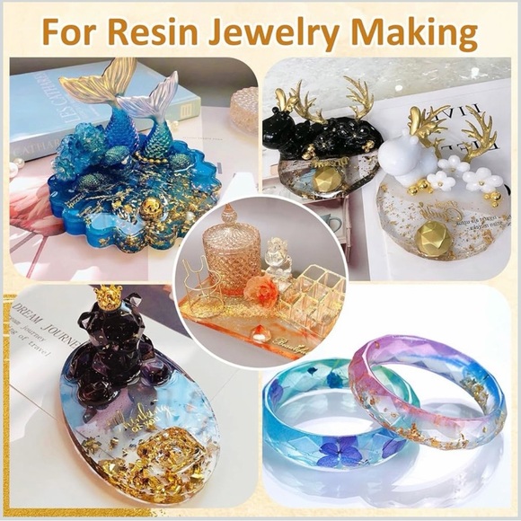 Gold Foil Flakes Set For Nail Art Jewelry Makeup Metallic Silver Cooper Crafts - Picture 15 of 17